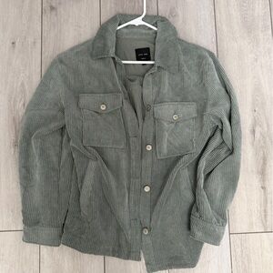 Womens Corduroy Button-Up Jacket - Sage